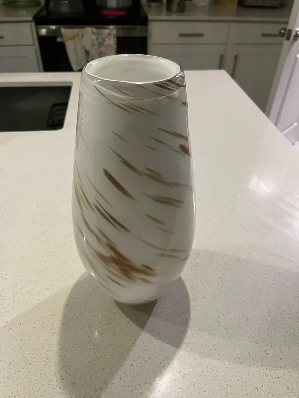 White and Brown Speckled Glass Vase Set - Home Accents